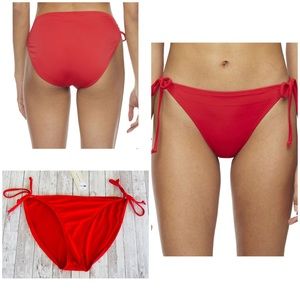 Parker Red High-Waisted Bikini Bottoms